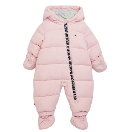 Tommy Hilfiger Kız Bebek Uzun Kollu Pembe Tulum KN0KN01522