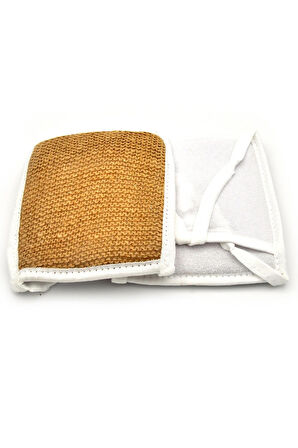 Doğal Jüt İp Eldiven Tipi Kare Banyo Lifi Hamam Vücud Kesesi 16x20 cm.