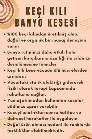 Keçi Kılı Banyo Hamam Kesesi 17x25 cm.