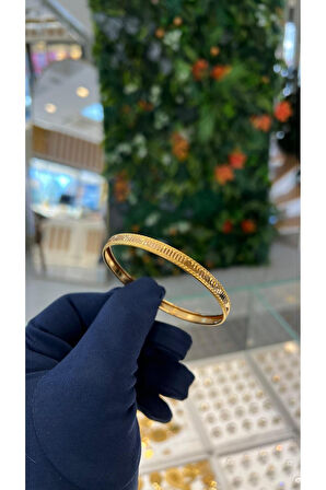 7 gr (GRAM) Aynalı Sazan Şarnel Yatırımlık İşçiliksiz Bilezik 22 Ayar Altın