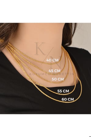 5,50 (gram) İnce Pullu Kolye 14 Ayar Altın 60 cm