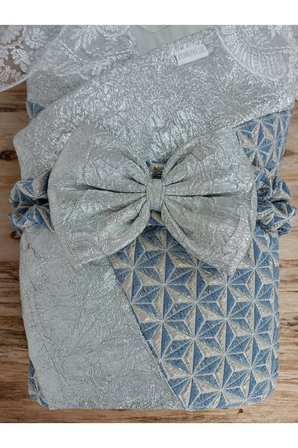 Dantelli Lüks Bebek Kundağı Unisex Bebek Dış Kundak Battaniyesi Hastane Çıkışı Mevlütlük Hediyelik KND45401