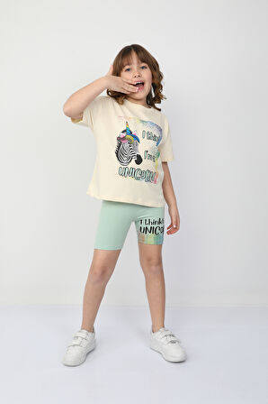 I Thing  Unicorn Baskılı Kız Çocuk Takım 6534
