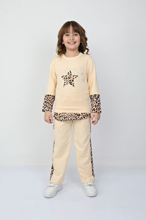 Kız Çocuk Leopar Yıldızlı Takım 37037