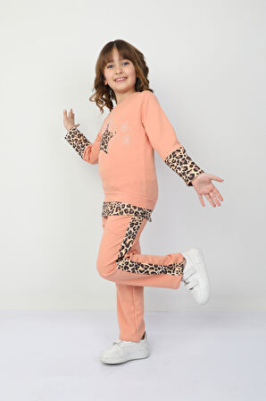 Kız Çocuk Leopar Yıldızlı Takım 37037