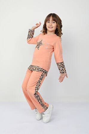 Kız Çocuk Leopar Yıldızlı Takım 37037
