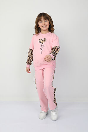 Kız Çocuk Kalp Leoparlı Takım 37036