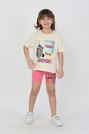 I Thing  Unicorn Baskılı Kız Çocuk Takım 6534-1