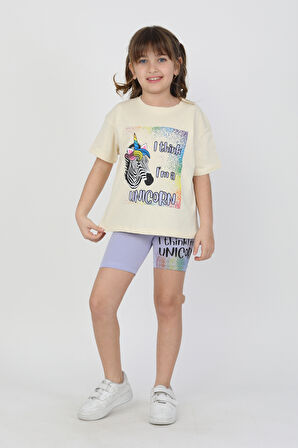 I Thing  Unicorn Baskılı Kız Çocuk Takım 6534-1