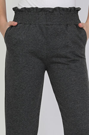 Bel Paça Lastikli Unisex Çocuk Düz Renk Eşofman Altı 0012-0011
