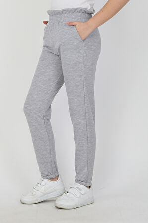 Bel Paça Lastikli Unisex Çocuk Düz Renk Eşofman Altı 0012-0011
