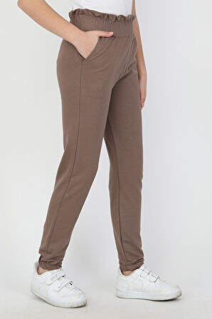 Bel Paça Lastikli Unisex Çocuk Düz Renk Eşofman Altı 0012-0011
