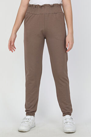 Bel Paça Lastikli Unisex Çocuk Düz Renk Eşofman Altı 0012-0011
