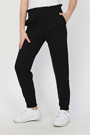 Bel Paça Lastikli Unisex Çocuk Düz Renk Eşofman Altı 0012-0011