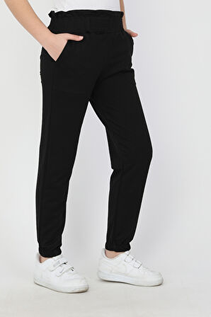 Bel Paça Lastikli Unisex Çocuk Düz Renk Eşofman Altı 0012-0011