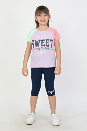 KIZ ÇOCUK SWEET BASKILI REGLAN KOL TAYTLI TAKIM - 23400