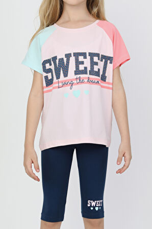 KIZ ÇOCUK SWEET BASKILI REGLAN KOL TAYTLI TAKIM - 23400