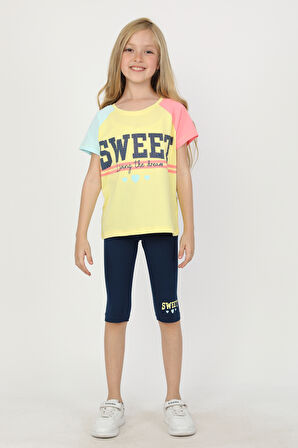 KIZ ÇOCUK SWEET BASKILI REGLAN KOL TAYTLI TAKIM - 23400