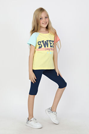 KIZ ÇOCUK SWEET BASKILI REGLAN KOL TAYTLI TAKIM - 23400