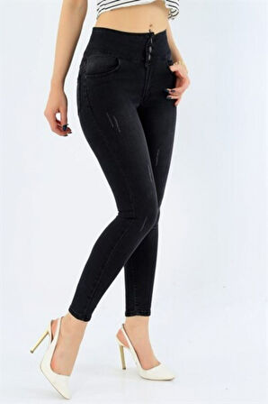 kinoedze Yüksek Bel Likralı Jean Pantolon 90 Cm
