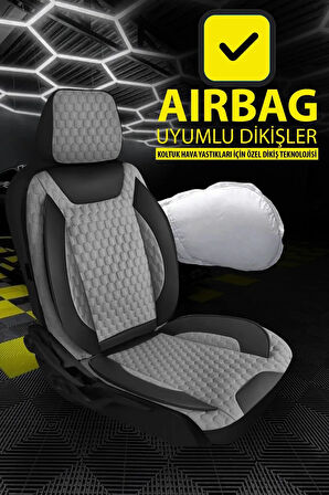 Rover 416 UYUMLU TAM SET PRO Lüks Oto Koltuk Kılıfı Deri ve Kabartmalı ÖZEL KUMAŞ FÜME