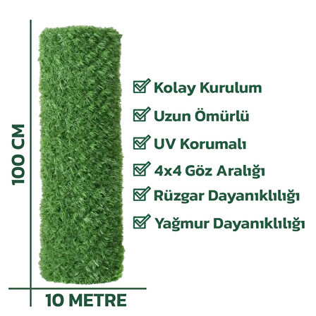 UV KORUMALI DEKORATİF ÇİM ÇİT 100CMX10M KONAK TEL ÇİT SİSTEMLERİ