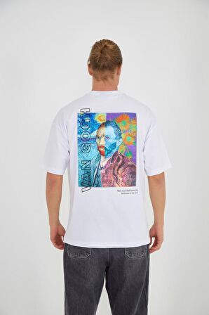 Vincent Van Gogh Patch Baskılı Oversize Unisex T-shirt