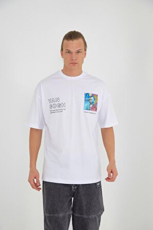 Vincent Van Gogh Patch Baskılı Oversize Unisex T-shirt