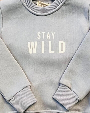 Erkek Çocuk Stay Wild Baskılı Gri Alt Üst Takım
