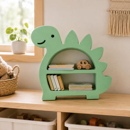 Dinozor Figürlü Çocuk Kitaplığı Çocuk Odası Dekoratif Kitap Rafı Oyuncak Rafı
