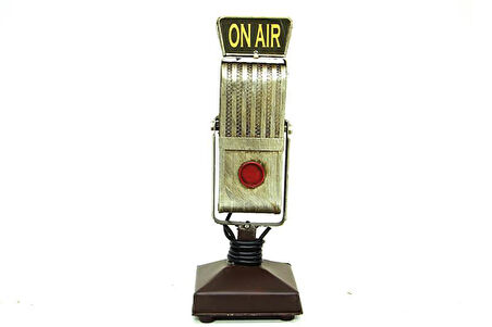 KENPAZAR Dekoratif Metal Mikrofon Obje Biblo Vintage Hediyelik