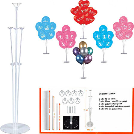 KENPAZAR Parti Malzemeleri Balon Standı 75 cm