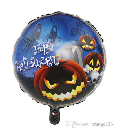 KENPAZAR Parti Malzemeleri Happy Halloween Balkabağı Folyo Balon 18 inç