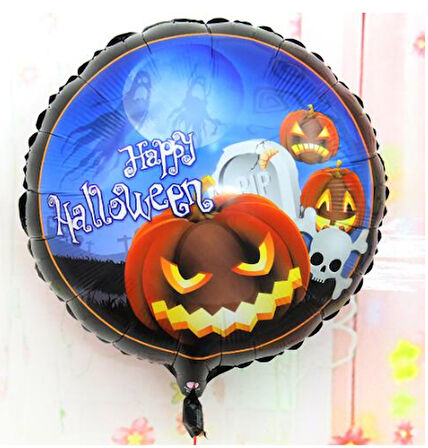 KENPAZAR Parti Malzemeleri Happy Halloween Balkabağı Folyo Balon 18 inç
