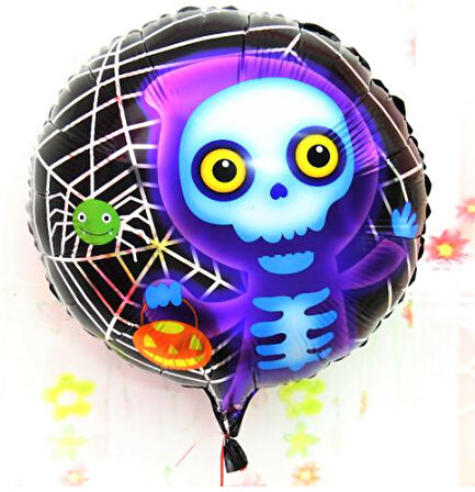 KENPAZAR Parti Malzemeleri Halloween İskelet Hayalet Folyo Balon 18 inç