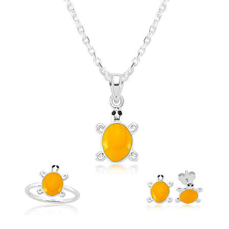 KENPAZAR Gümüş Turuncu Kaplumbağa Çocuk Set