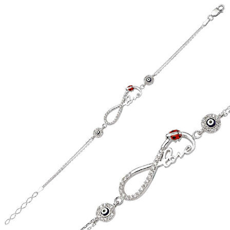 KENPAZAR 925 Ayar Gümüş Sonsuzluk Love Bileklik