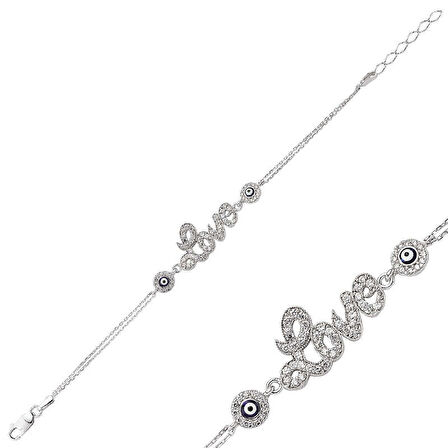 KENPAZAR 925 Ayar Gümüş Love Bileklik