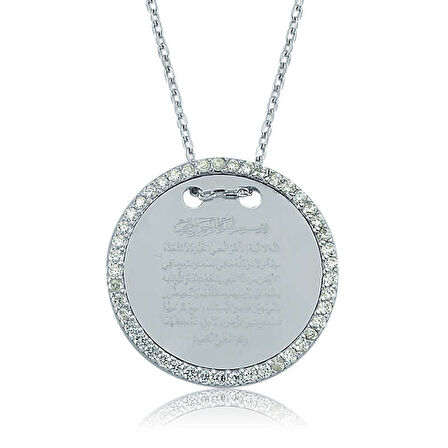 KENPAZAR Gümüş Ayete-l Kürsi Plaka Kolye