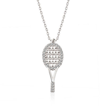 KENPAZAR ​925 Ayar Gümüş Tenis Raketi Kadın Gümüş Kolye