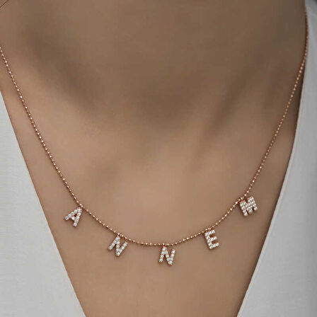 KENPAZAR ​925 Ayar Gümüş Annem Yazılı Kadın Gümüş Kolye