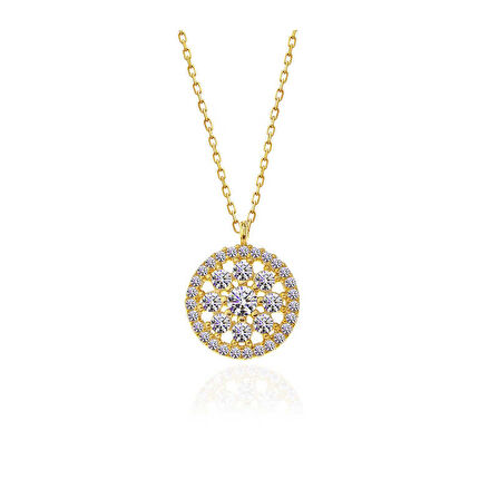 KENPAZAR ​925 Ayar Gümüş Gold Çiçek Kadın Kolye
