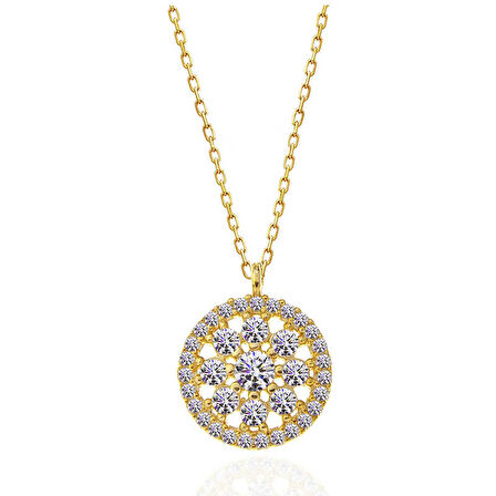 KENPAZAR ​925 Ayar Gümüş Gold Çiçek Kadın Kolye