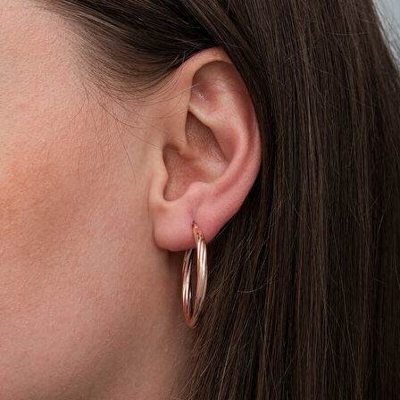 KENPAZAR Gümüş Rose 3 mm Burgu Şarnel Küpe