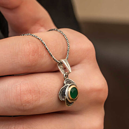 KENPAZAR Gümüş Çiçek Desenli Otantik Kadın Kolye