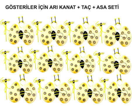 KENPAZAR Okul Gösterileri için Arı Kanadı Seti - Etkinlik Kanatları