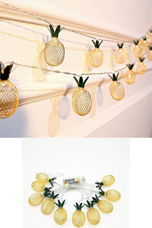KENPAZAR 2m 10 Led Pilli 2 Kademeli Ananas Led Işık