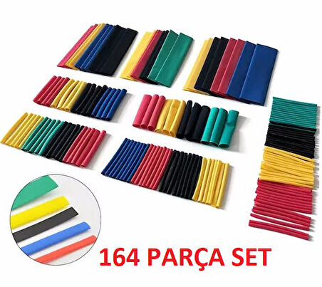 KENPAZAR 164 Parça Set Isıyla Daralan Makaron Kablo Koruyucu Kılıf