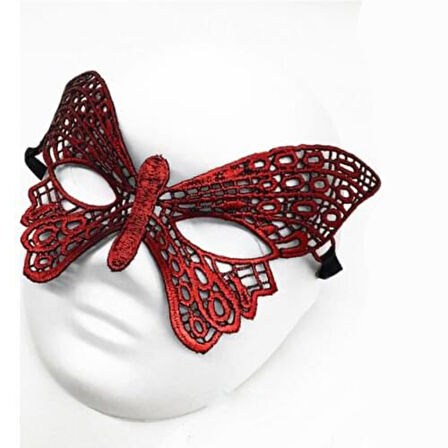 KENPAZAR Kırmızı Dantel Masquerade Maskesi 7 No