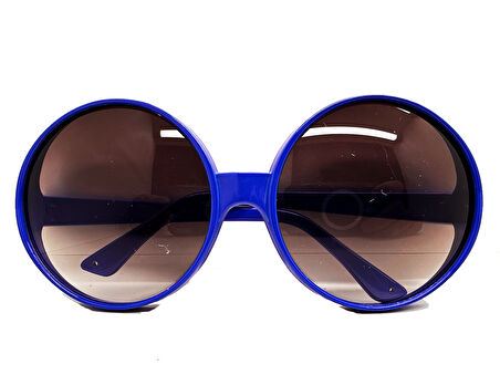 KENPAZAR Yuvarlak Yeşilçam 80 li 90 lı Yıllar Parti Gözlüğü Retro Mavi Renk